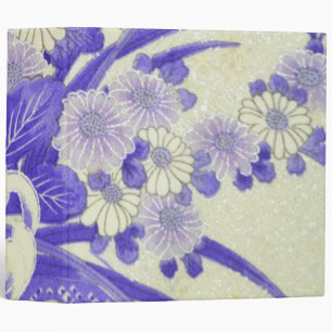 Japanese KIMONO Textile, Chrysanthemum 3 Ring Binder