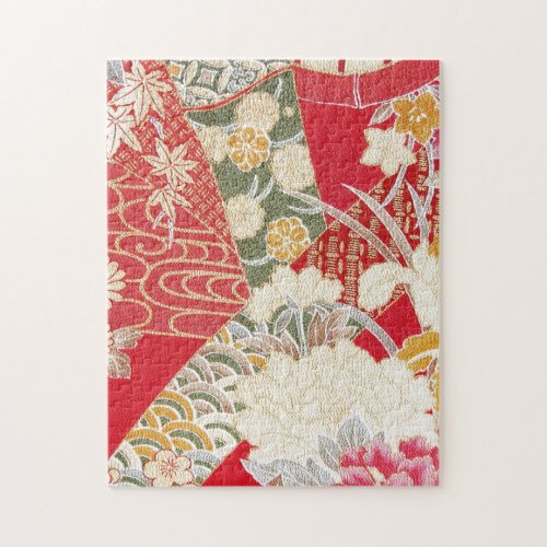 Japanese KIMONO Textile Floral Pattern Jigsaw Puzzle