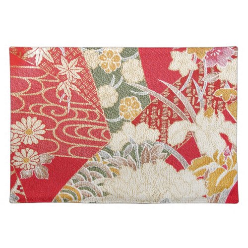 Japanese KIMONO Textile Floral Pattern Placemat