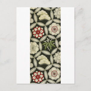 Japanese KIMONO Textile, Floral Pattern Postcard