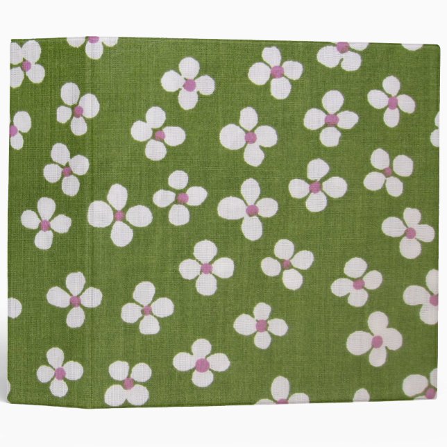 Japanese KIMONO Textile, Floret Pattern 3 Ring Binder (Front/Spine)