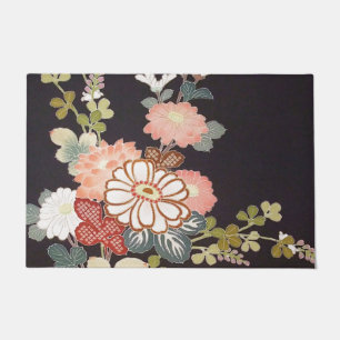 Japanese KIMONO Textile, Floret Pattern Doormat