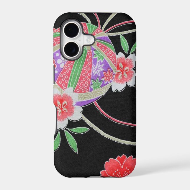 Japanese KIMONO Textile, Floret Pattern Iphone Case (Back)