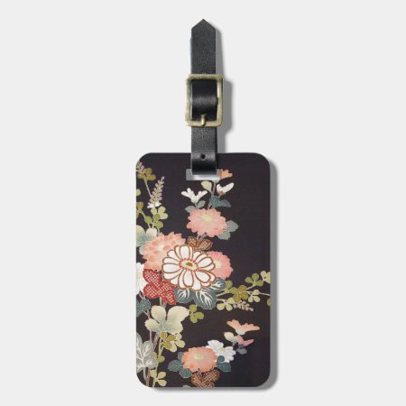 Japanese Kimono Textile, Floret Pattern Luggage Tag