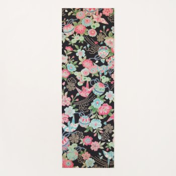 Japanese Kimono Textile  Floret Pattern Yoga Mat by Wagaraya at Zazzle