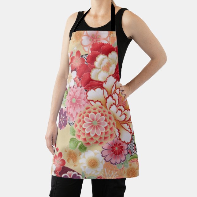 Japanese KIMONO Textile, Flower Apron (Insitu)