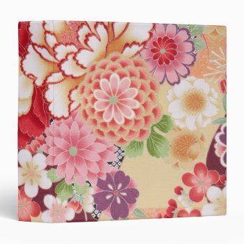 Japanese Kimono Textile  Flower Binder by Wagaraya at Zazzle