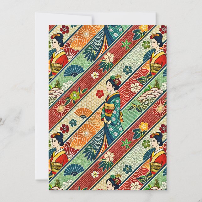 Japanese kimono thank you card (Front)