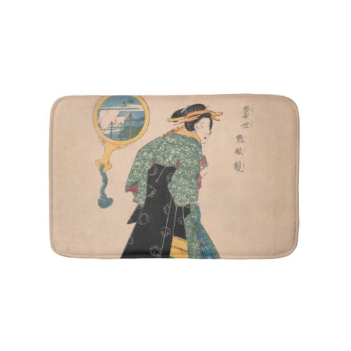 Japanese Kimono Woman Courtesan Artwork Bath Mat