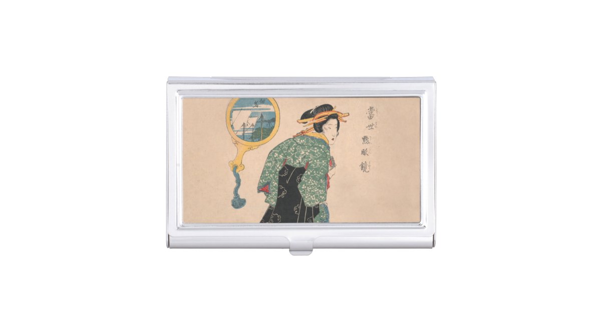 Japanese Kimono Business Card Holder - Navy Blue + Foil