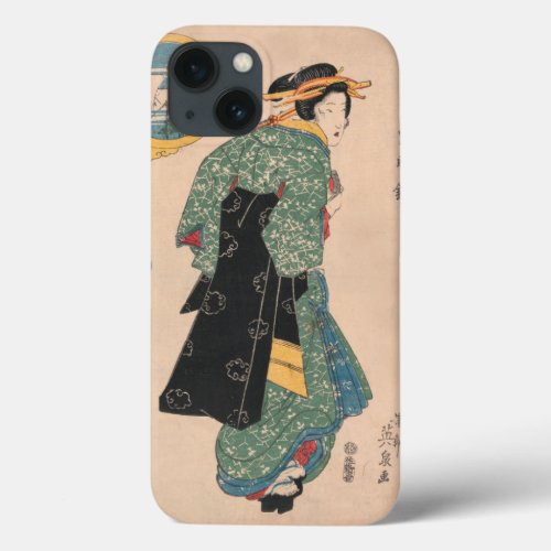 Japanese Kimono Woman Courtesan Artwork iPhone 13 Case