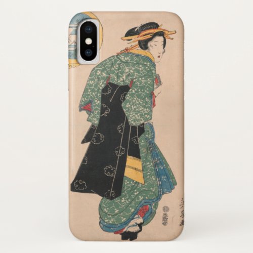Japanese Kimono Woman Courtesan Artwork iPhone X Case
