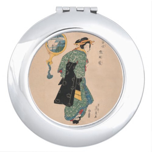 Japanese Kimono Woman Courtesan Artwork Compact Mirror