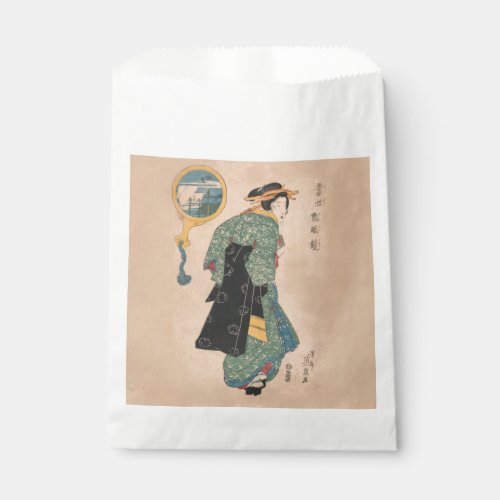 Japanese Kimono Woman Courtesan Artwork Favor Bag