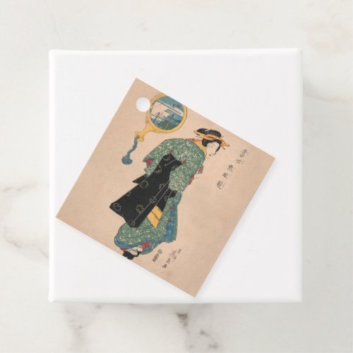 Japanese Kimono Woman Courtesan Artwork Favor Tags