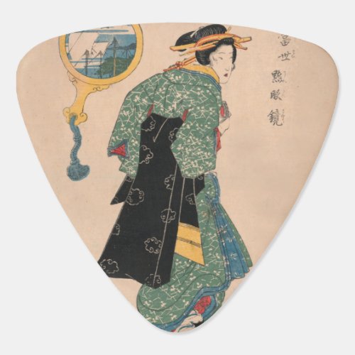 Japanese Kimono Woman Courtesan Artwork Guitar Pick