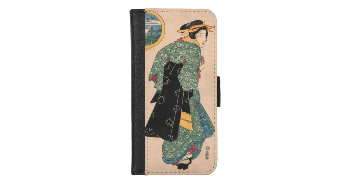 Japanese Kimono Woman Courtesan Artwork Business Card Case