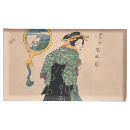 Japanese Kimono Woman Courtesan Artwork Place Card Holder