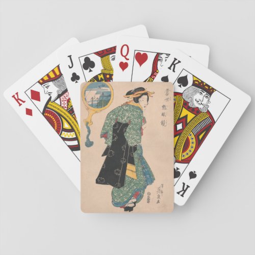 Japanese Kimono Woman Courtesan Artwork Poker Cards