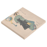 Japanese Kimono Woman: Ukiyo-e Woodblock Print