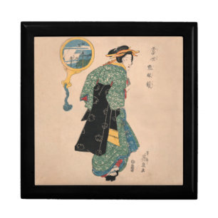 Japanese Kimono Woman: Ukiyo-e Woodblock Print  Gift Box