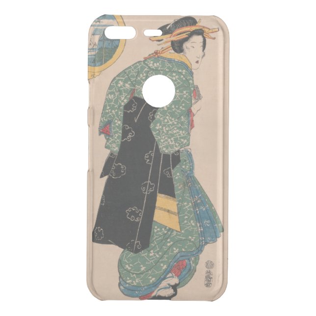 Japanese Kimono Woman: Ukiyo-e Woodblock Print  Uncommon Google Pixel Case (Back)