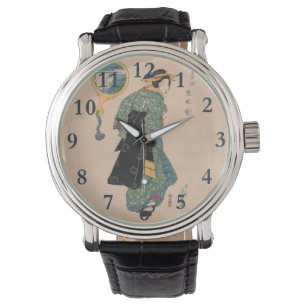 Japanese Kimono Woman: Ukiyo-e Woodblock Print Watch