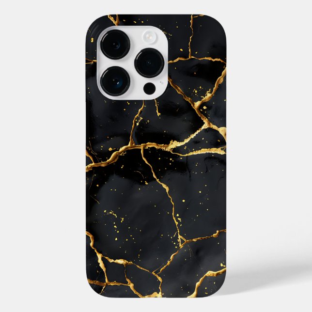 Japanese Kintsugi Black & Gold Case-Mate iPhone Case (Back)