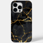 Japanese Kintsugi Black &amp; Gold Case-Mate iPhone 14 Pro Max Case
