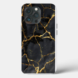 Japanese Kintsugi Black & Gold iPhone 13 Pro Case
