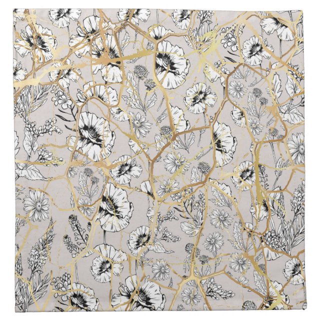 Japanese Kintsugi.   Cloth Napkin (Front)