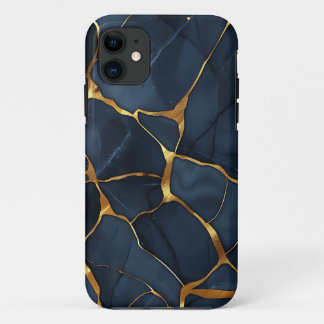 Japanese Kintsugi Dark Blue iPhone 11 Case