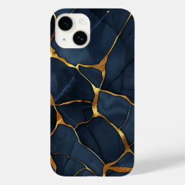 Japanese Kintsugi Dark Blue Case-Mate iPhone 14 Case