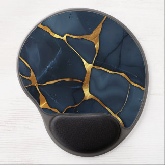 Japanese Kintsugi Dark Blue Gel Mouse Pad