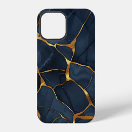 Japanese Kintsugi Dark Blue iPhone 12 Case