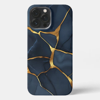 Japanese Kintsugi Dark Blue iPhone 13 Pro Max Case
