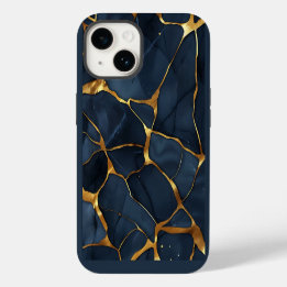 Japanese Kintsugi Dark Blue iPhone 14 Case