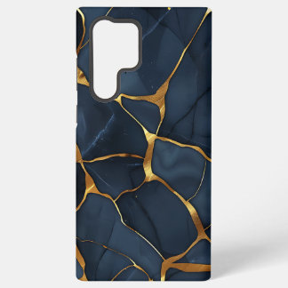 Japanese Kintsugi Dark Blue Samsung Galaxy S22 Ultra Case