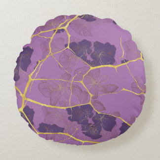 Japanese Kintsugi. Double-sided. Round Pillow
