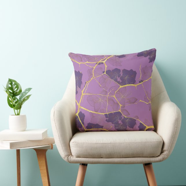 Japanese Kintsugi. Double-sided.  Throw Pillow (Chair)
