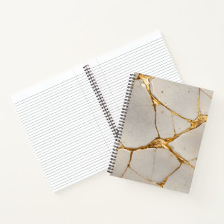 Japanese Kintsugi Gold Crack Ceramic Notebook