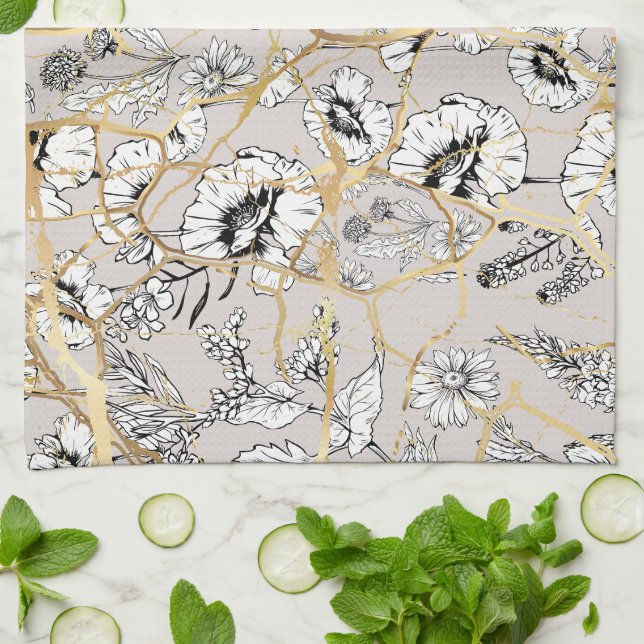 Japanese Kintsugi.  Kitchen Towel (Folded)