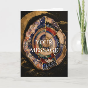 Japanese Kintsugi Tree Rings Gold Art Personalized Card