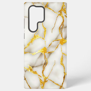 Japanese Kintsugi White Gold Samsung Galaxy S22 Ultra Case
