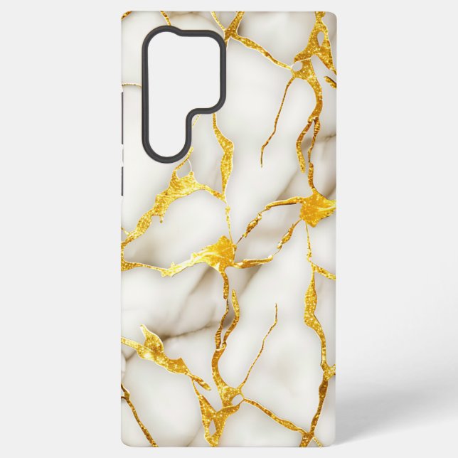 Japanese Kintsugi White Gold Samsung Galaxy Case (Back)