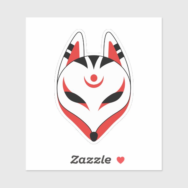 Japanese Kitsune Fox Mask Sticker (Sheet)
