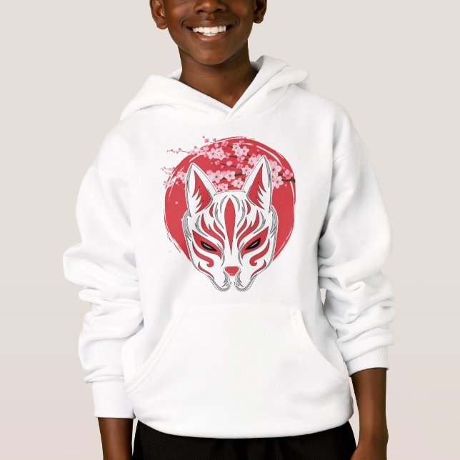 Japanese Kitsune Mask Fox Hoodie (Front)
