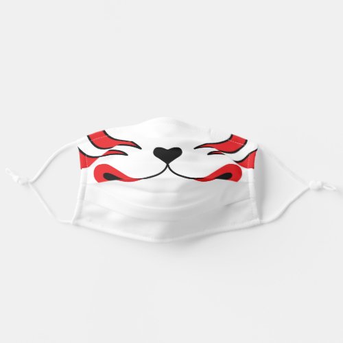 Japanese Kitsune Red White Cartoon Fox Mouth Adult Adult Cloth Face Mask