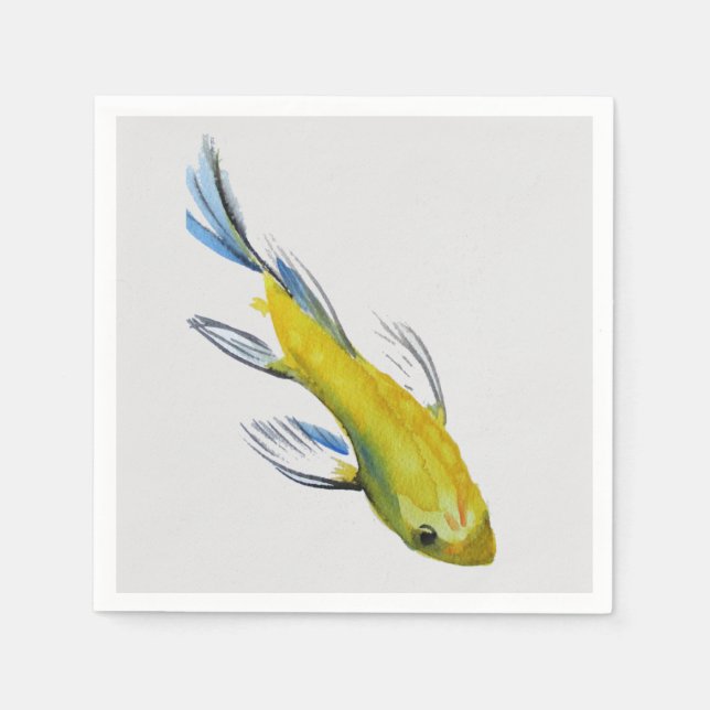 Japanese koi carp fish art homeware napkins (Front)