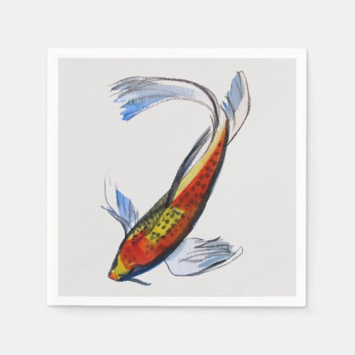 Japanese koi carp fish art homeware napkins